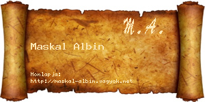 Maskal Albin névjegykártya